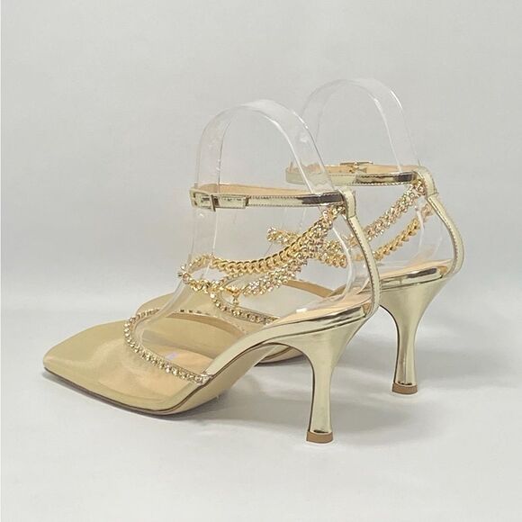 Nalebe Stellar Crystal-Embellished Ankle-Strap Pumps size 38 - Picture 9 of 13